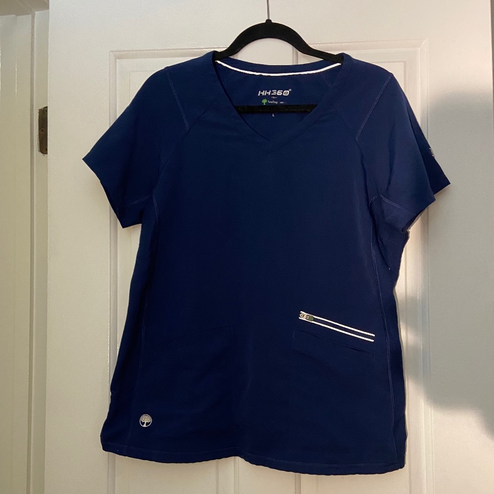 HH360 Scrub Top, Large, in Navy Blue